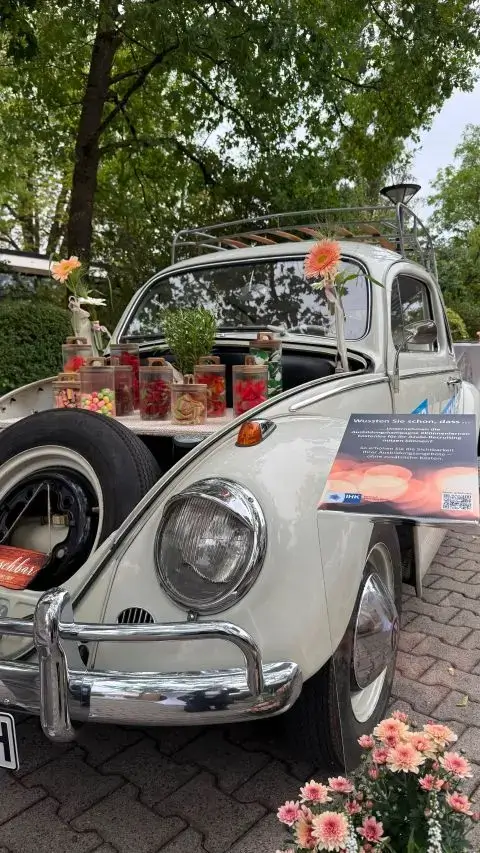 VW-Käfer-Oldtimer als Candy Bar mit Blumen, IHK Sommerfest 2026 in Darmstadt